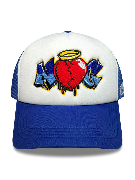 Blue & White Foam Trucker Hat