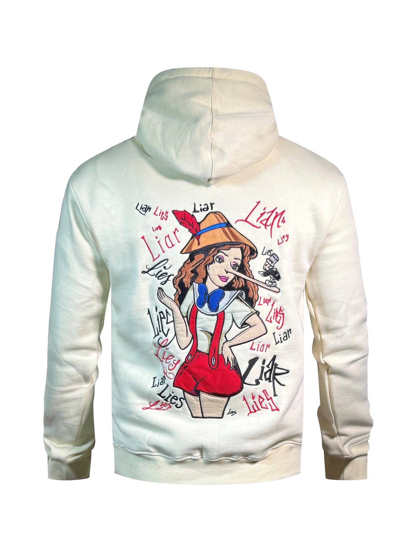 "LIES" OFF WHITE NTGLTY HOODIE
