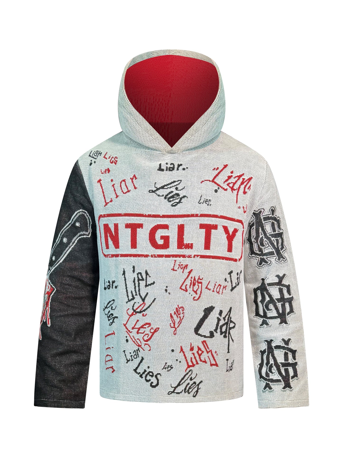 "LIES" NTGLTY TAPESTRY HOODIE