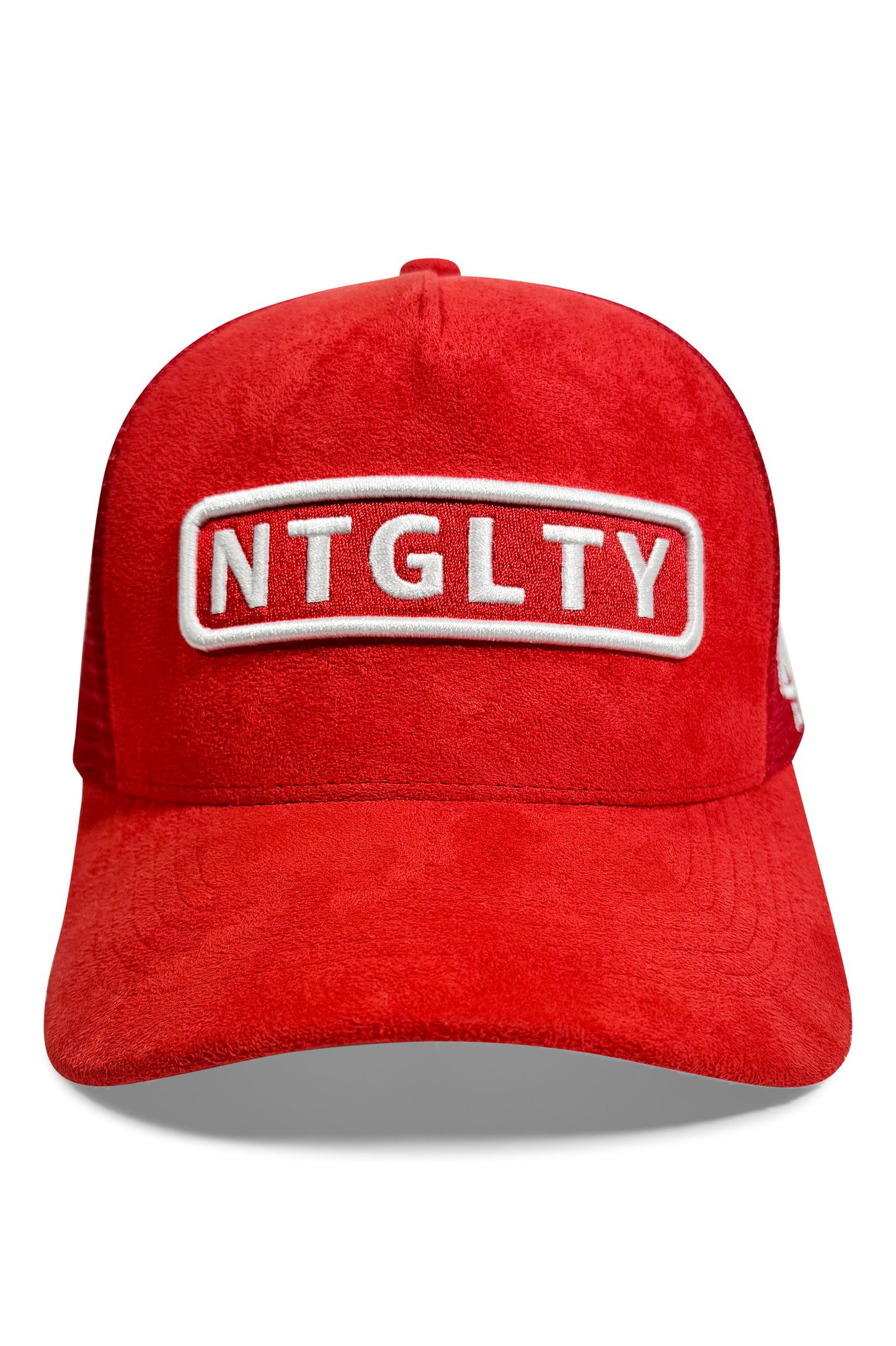 Classic Red Suede Trucker Hat